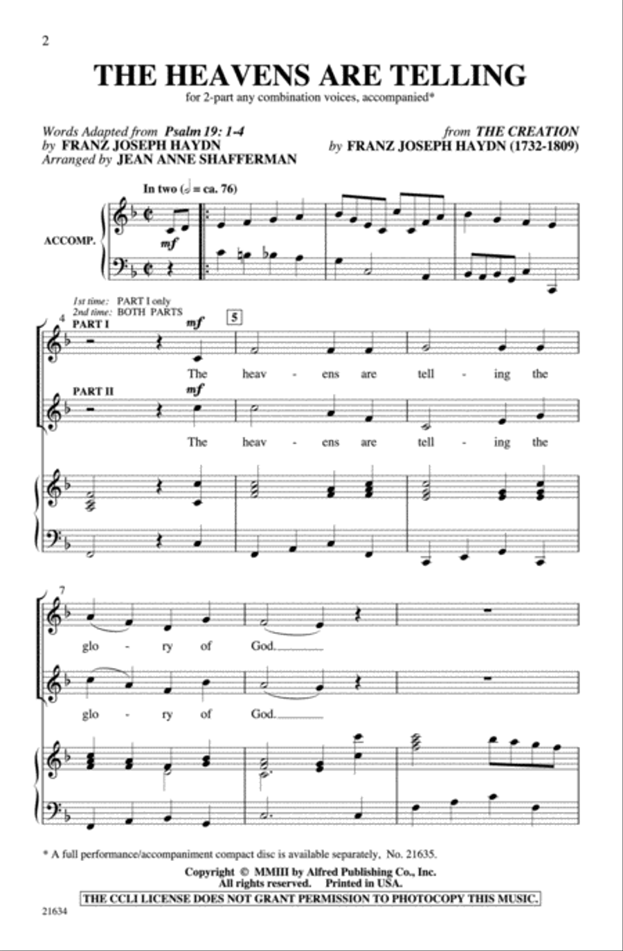 The Heavens Are Telling 2-Part scores gallery preview page 2