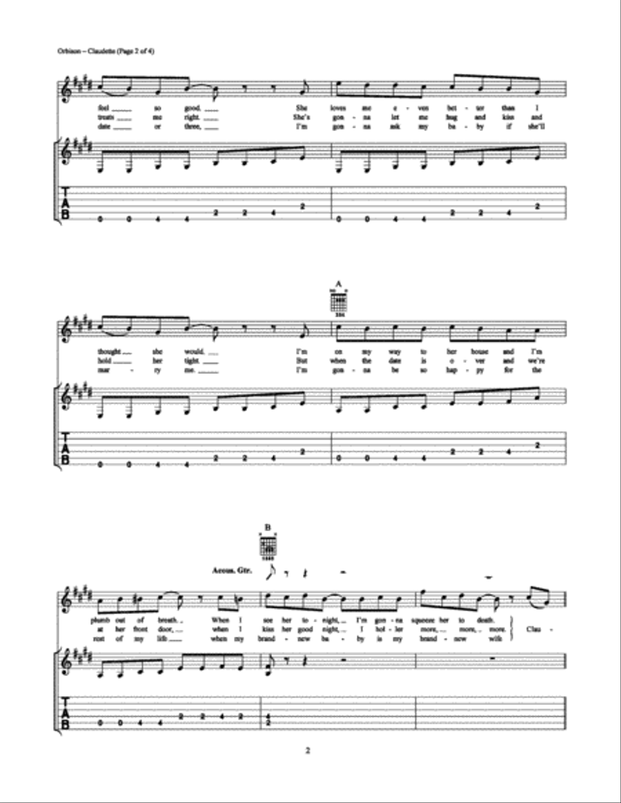 Claudette Claudette Easy Guitar scores gallery preview page 2