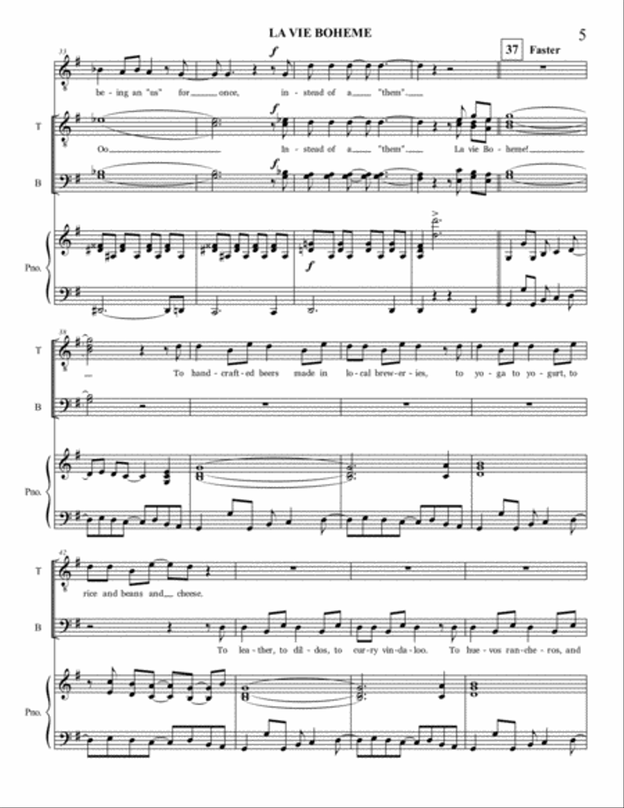 La Vie Boheme TTBB scores gallery preview page 5