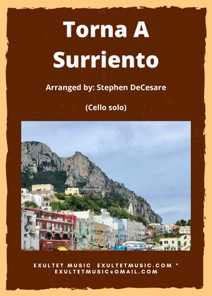 Book cover for Torna A Surriento (Come Back to Sorrento) (Cello solo and Piano)