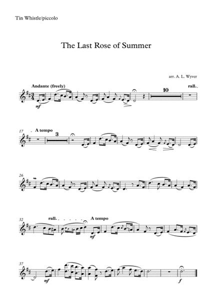 The Last Rose of Summer arr. flute quintet or sextet image number null