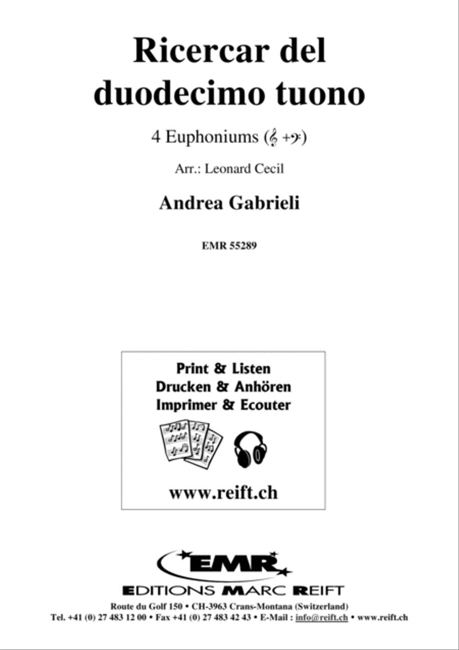Ricercar del duodecimo tuono Euphonium Quartet scores gallery preview page 2