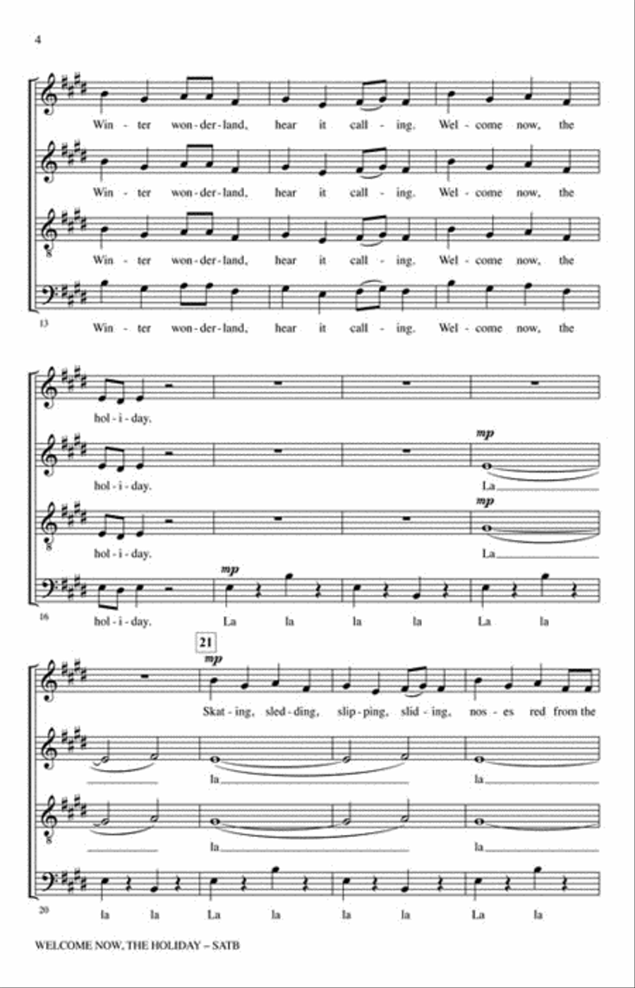 Welcome Now, the Holiday Welcome Now, the Holiday 4-Part scores gallery preview page 3