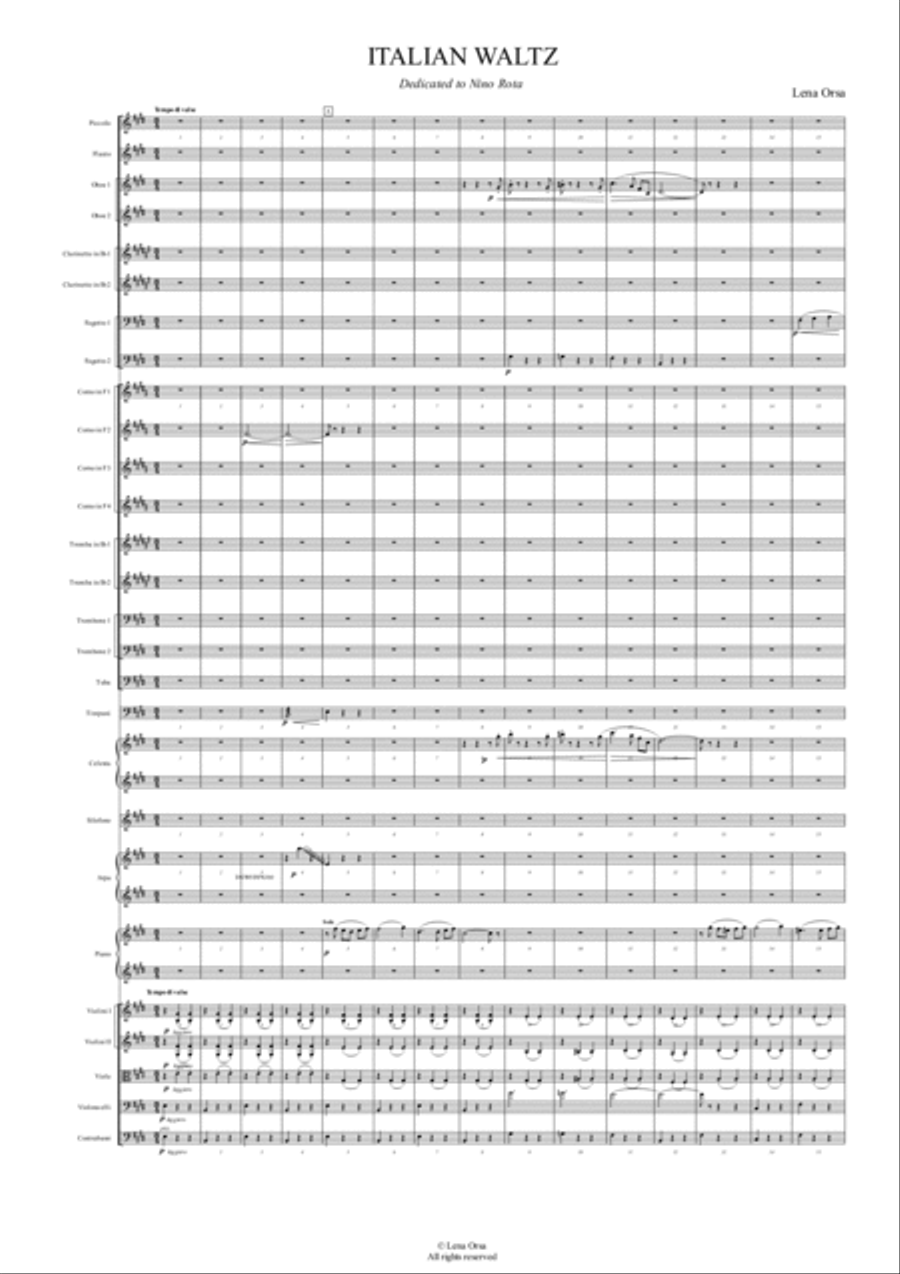 Italian Waltz for Piano and Symphony Orchestra image number null