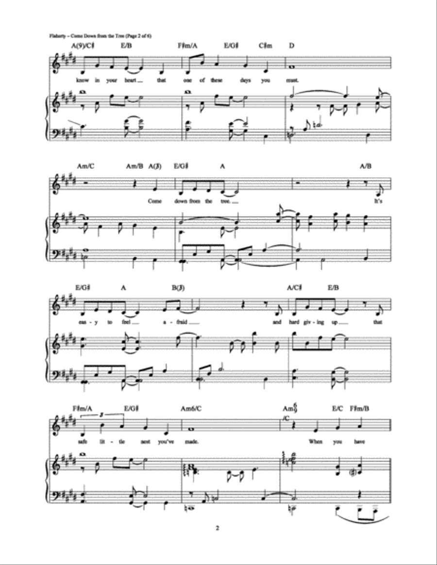 Come Down from the Tree Come Down from the Tree Piano, Vocal, Guitar scores gallery preview page 2