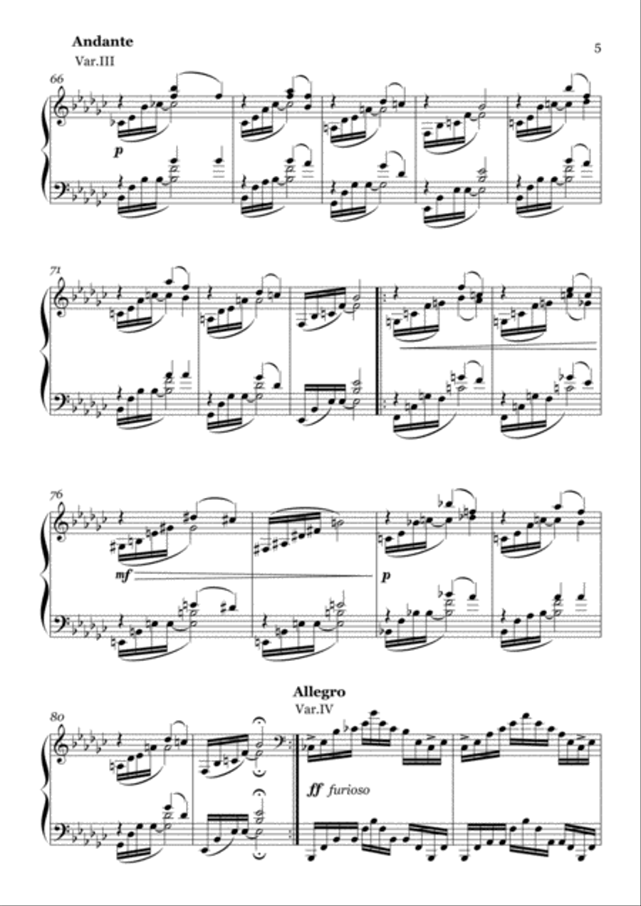 Variations on a Love Theme Piano Solo scores gallery preview page 5