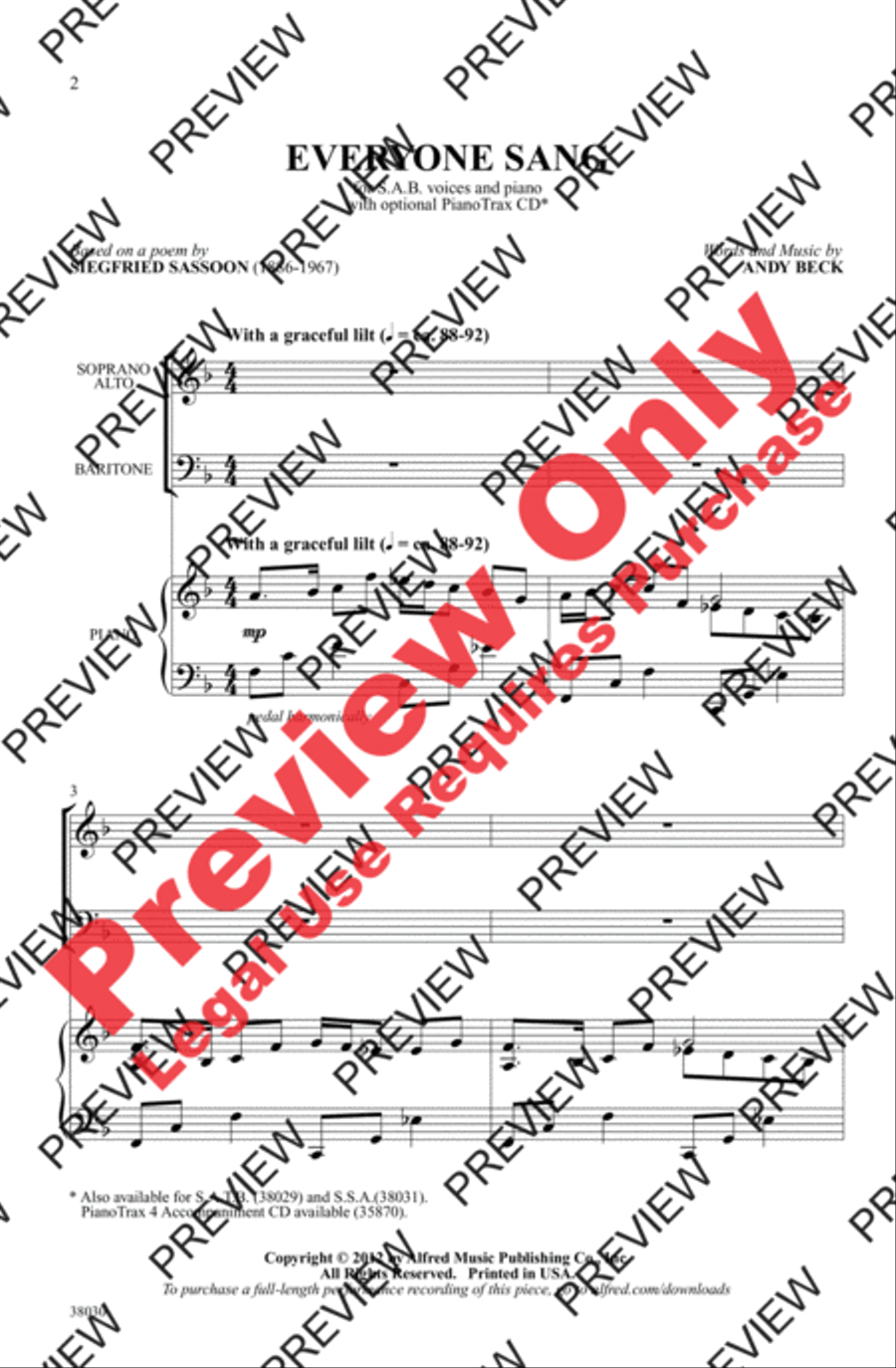 Everyone Sang Everyone Sang 3-Part scores gallery preview page 2