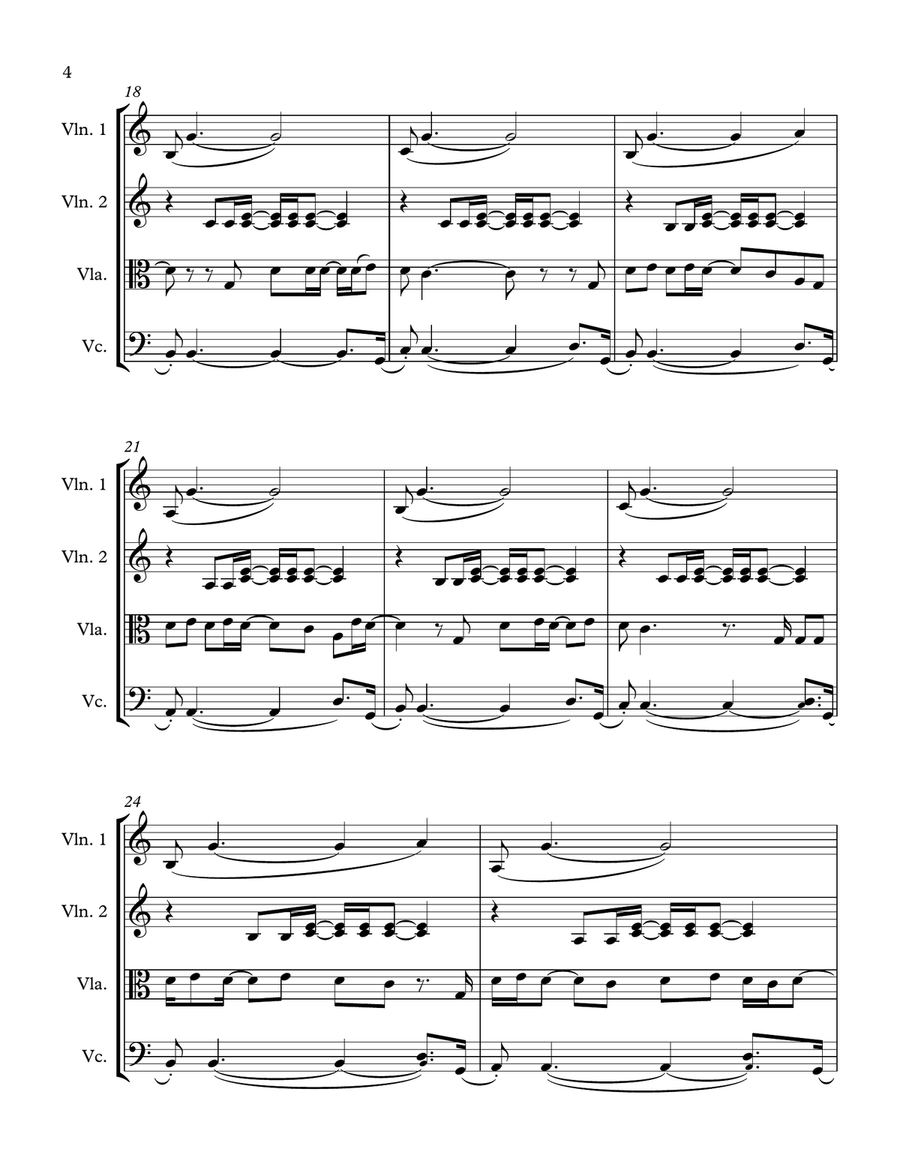 I Miss You String Quartet scores gallery preview page 4