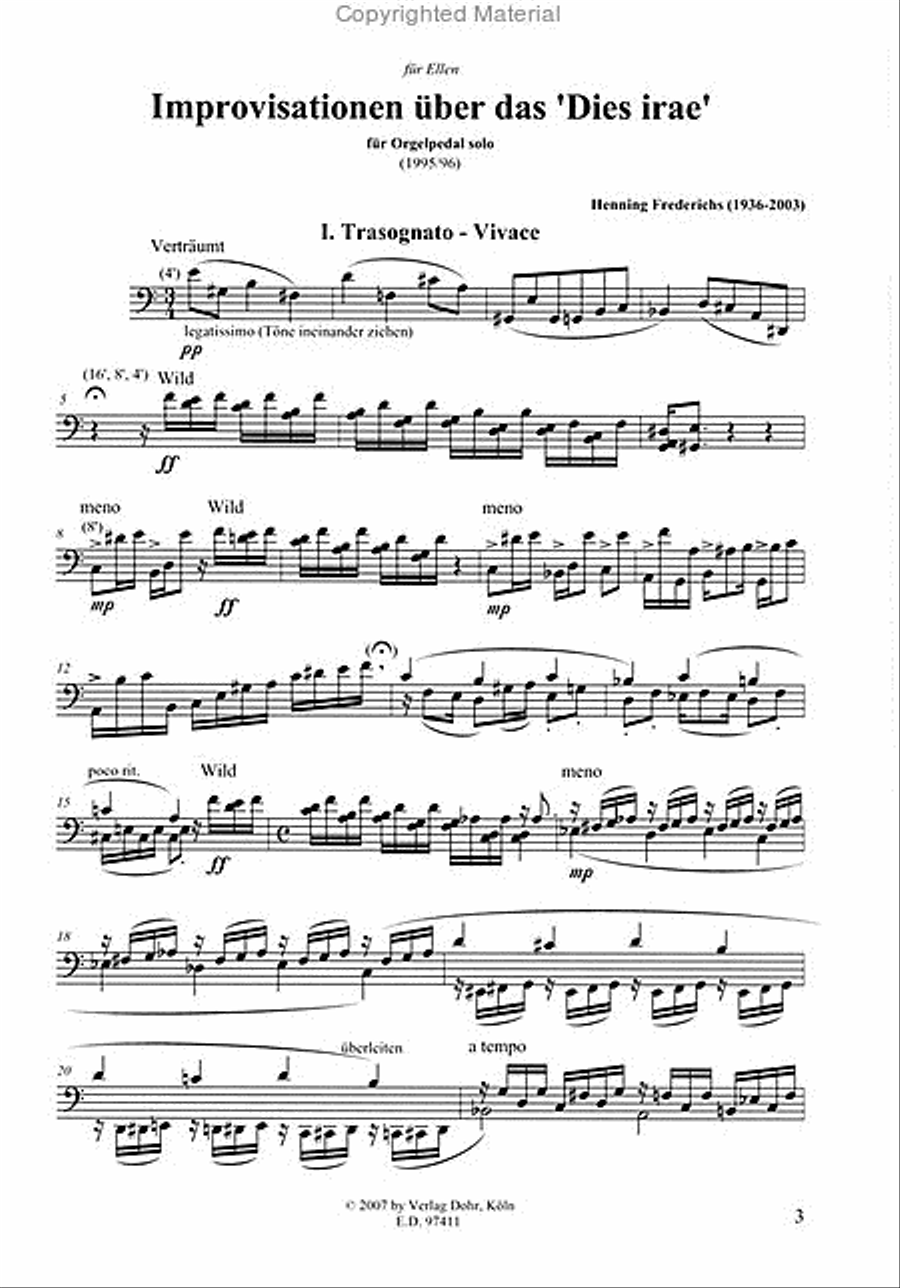 Improvisationen über das 'Dies irae' für Orgelpedal solo (1995/96) Organ scores gallery preview page 2
