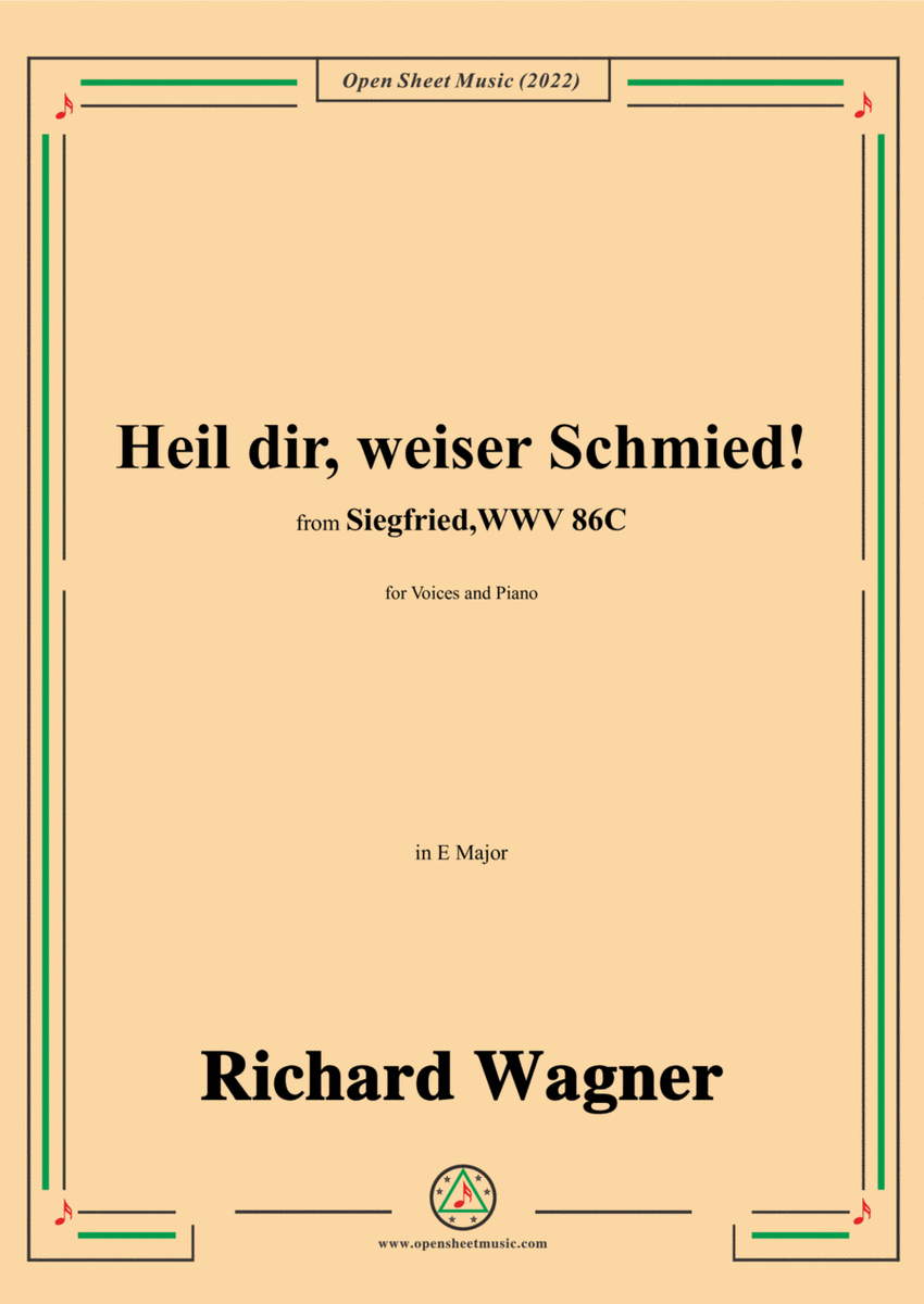 R. Wagner-Heil dir,weiser Schmied!,in E Major,from 'Siegfried,WWV 86C' image number null