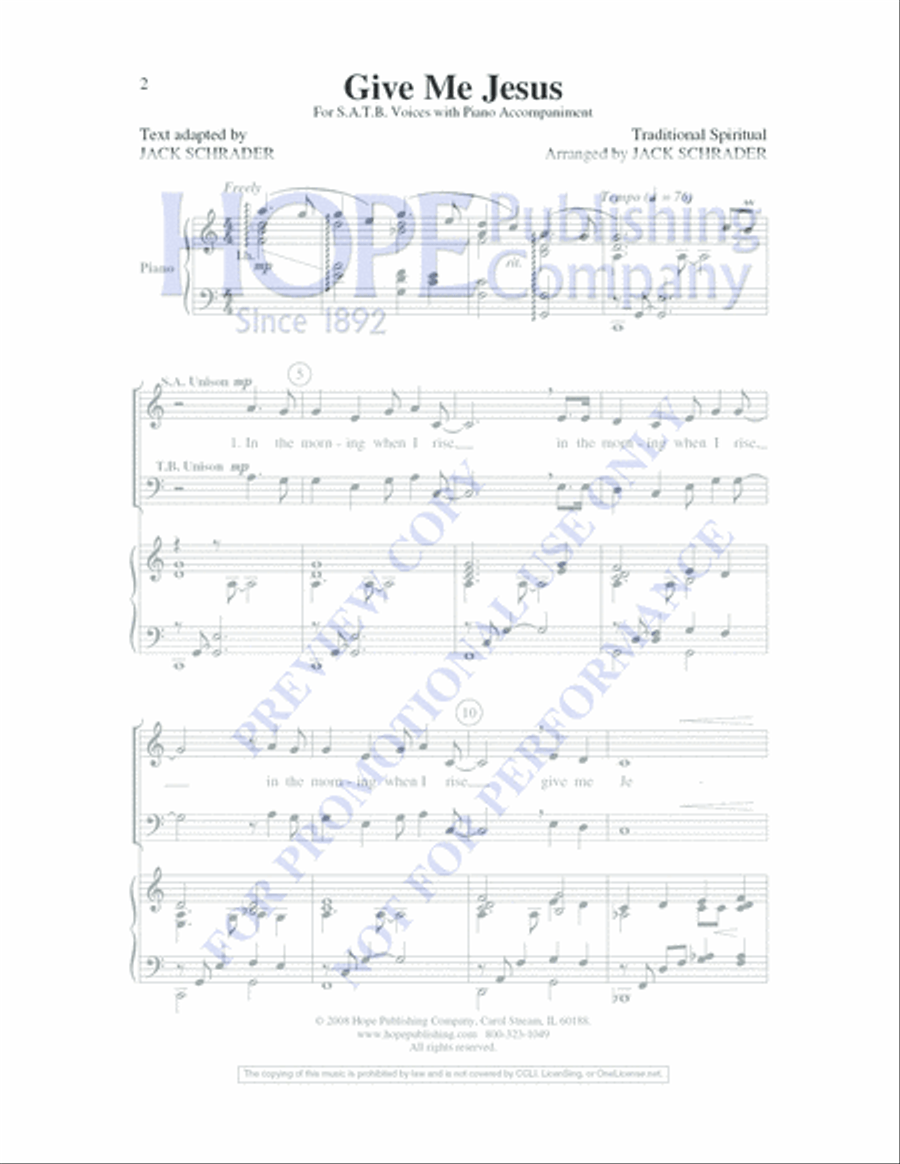 Give Me Jesus Give Me Jesus 4-Part scores gallery preview page 2