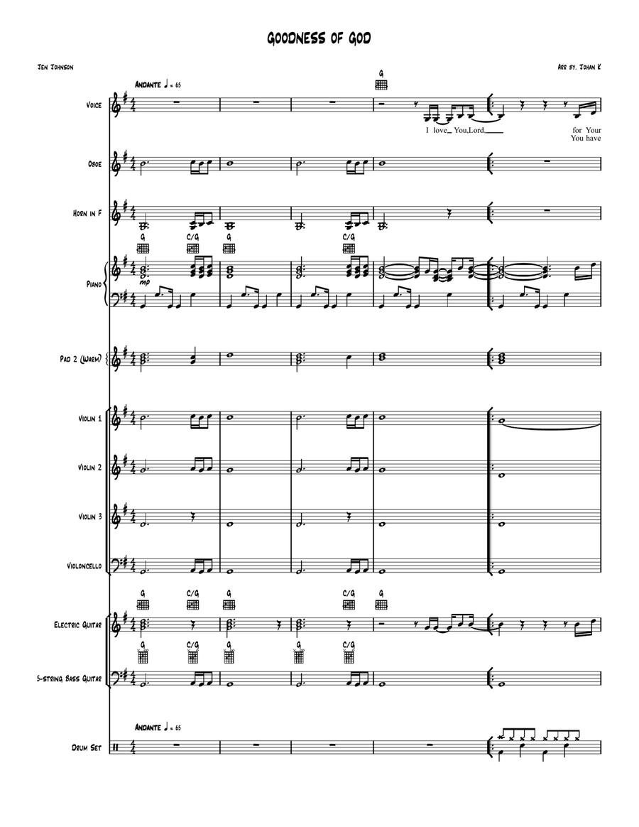 goodness of God - Score Only Concert Band scores gallery preview page 1