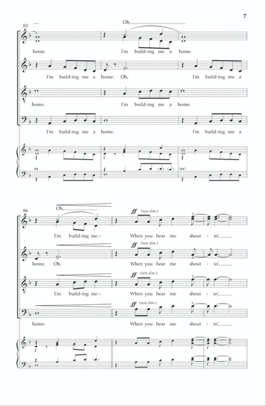 I'm Building Me a Home 4-Part scores gallery preview page 8