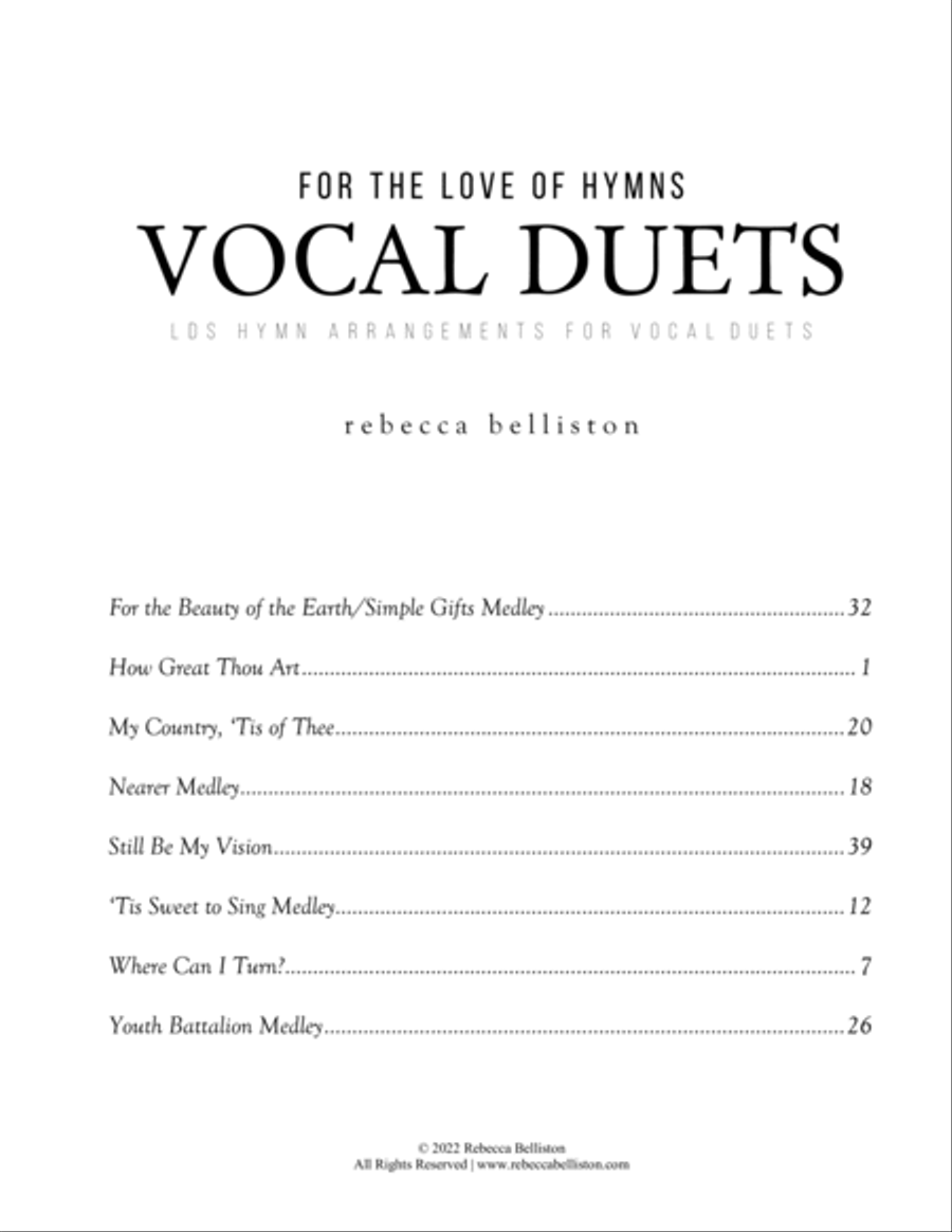 For the Love of Hymns: Vocal Duets For the Love of Hymns: Vocal Duets Piano scores gallery preview page 2