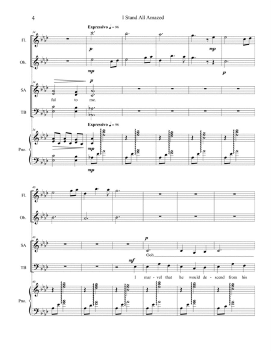 I Stand All Amazed 4-Part scores gallery preview page 5