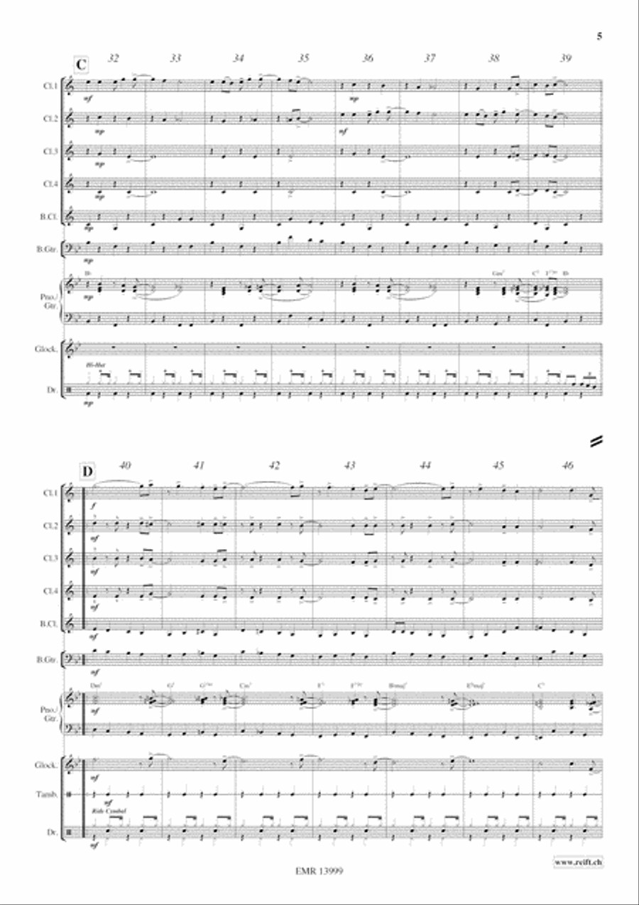 Christmas Glory Clarinet Quintet scores gallery preview page 6