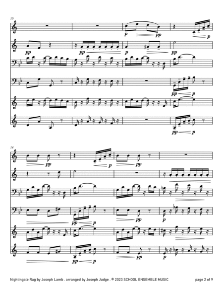 Nightingale Rag by Joseph Lamb for Brass Quartet in Schools image number null