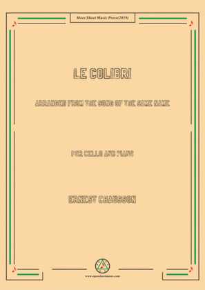 Chausson-Le colibri, for Cello and Piano