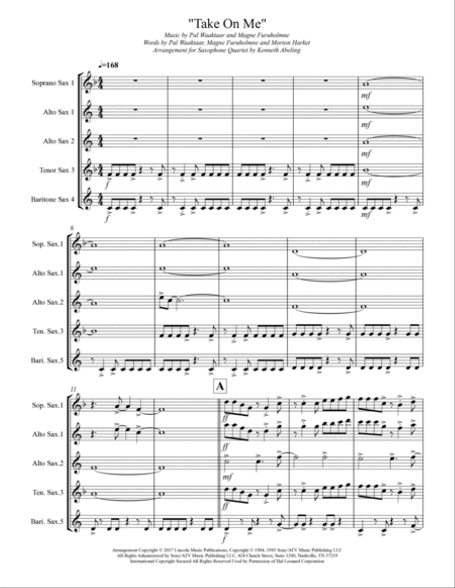 Take On Me Small Ensemble scores gallery preview page 2