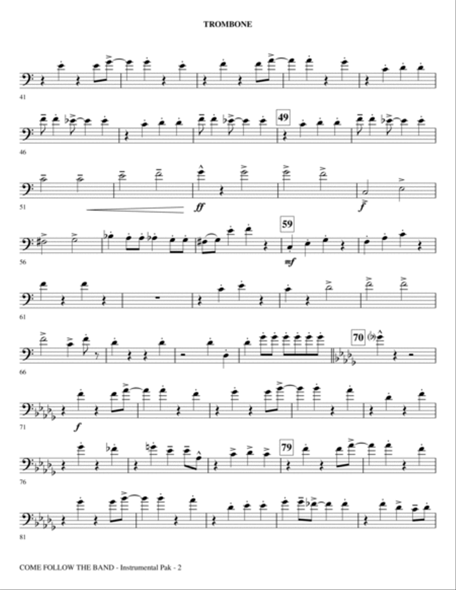 Come Follow The Band - Trombone Choir scores gallery preview page 2