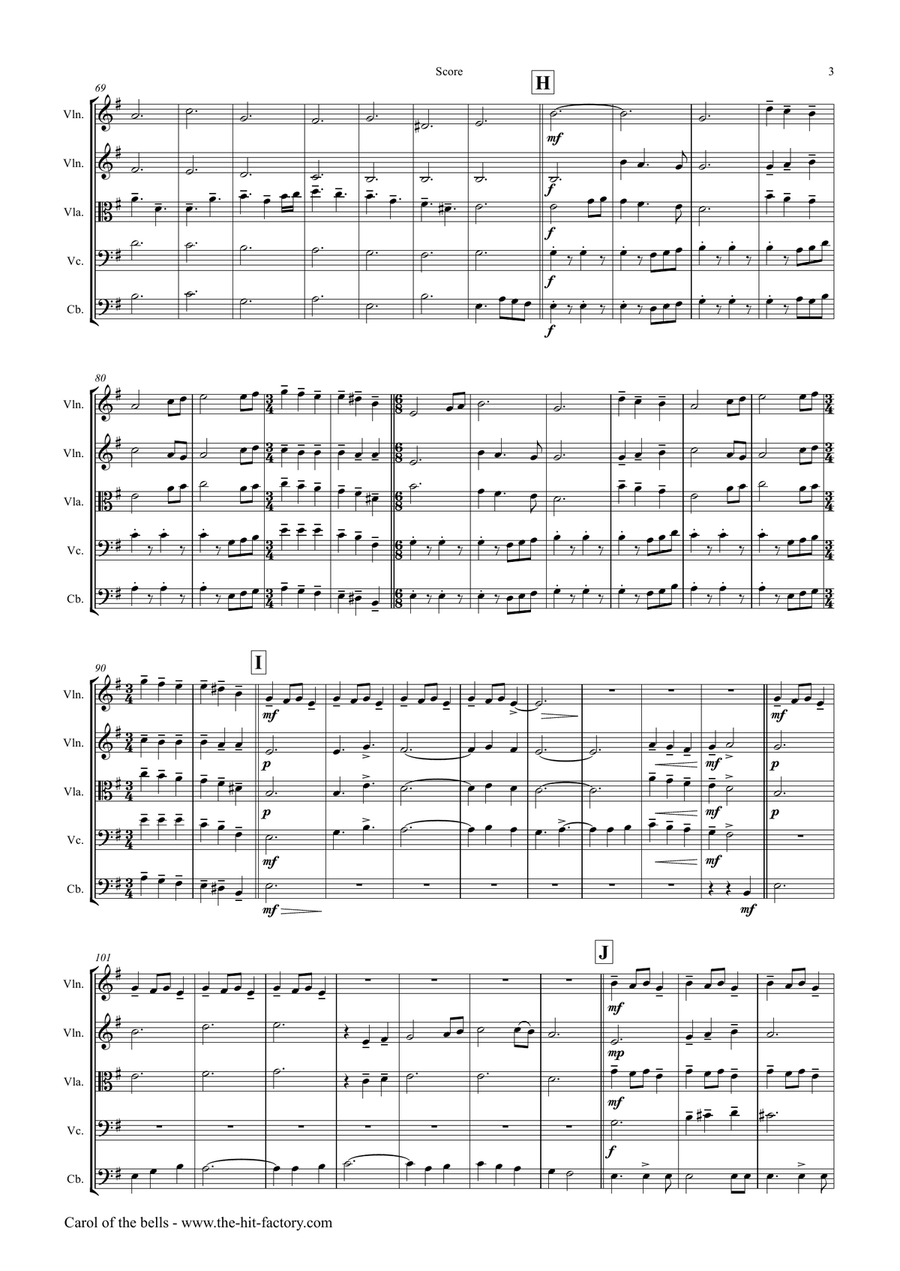 Carol of the Bells - Pentatonix style - String Orchestra String Orchestra scores gallery preview page 3