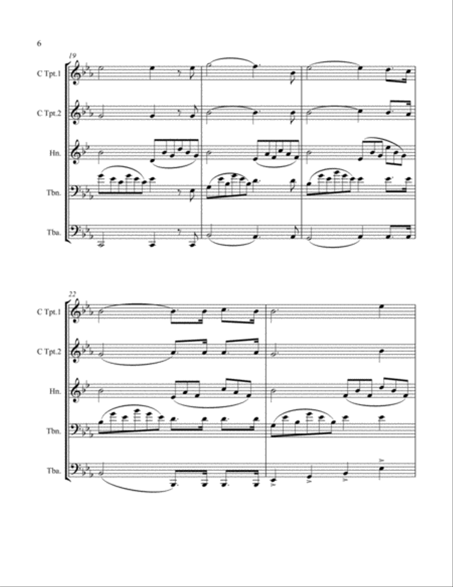 O Holy Night arranged for Brass Quintet Brass Quintet scores gallery preview page 6