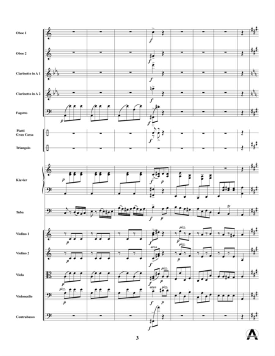 Piano Sonata in A (Third Movement --a.k.a. Turkish March) for tuba and chamber orchestra Chamber Orchestra scores gallery preview page 6