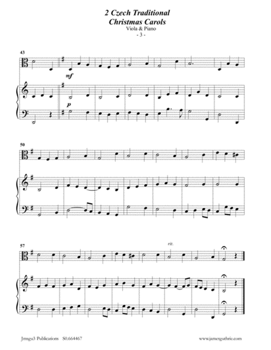 2 Traditional Czech Christmas Carols for Viola & Piano image number null