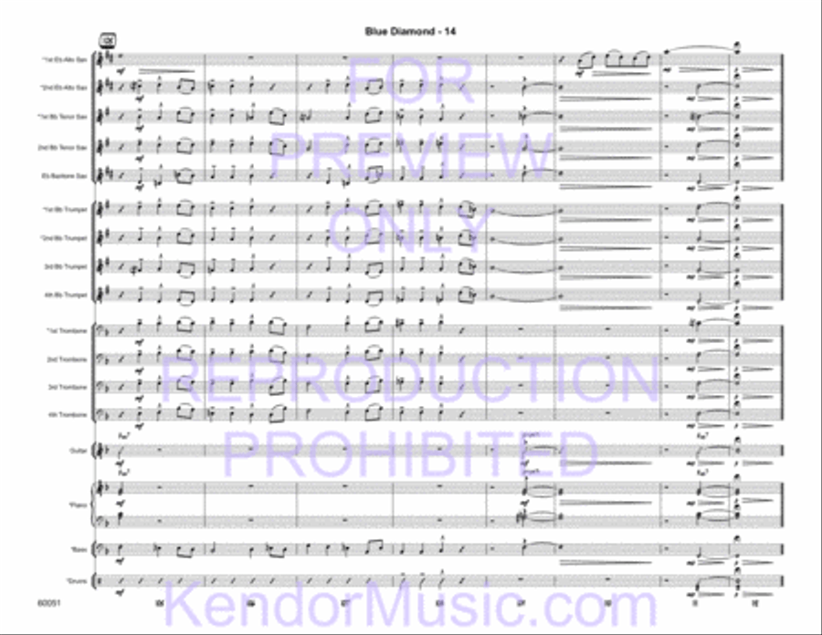 Blue Diamond (Full Score) Jazz Ensemble scores gallery preview page 16