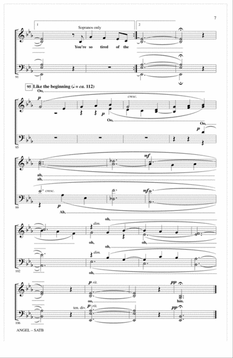 Angel (arr. Mac Huff) 4-Part scores gallery preview page 6
