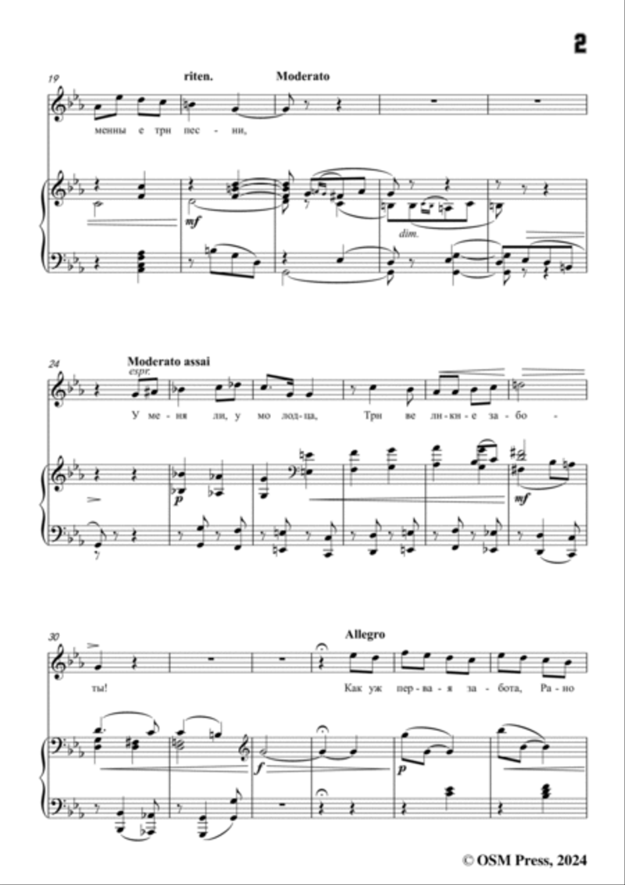 Tchaikovsky-The Nightingale,in c minor,Op.60 No.4 Voice scores gallery preview page 3