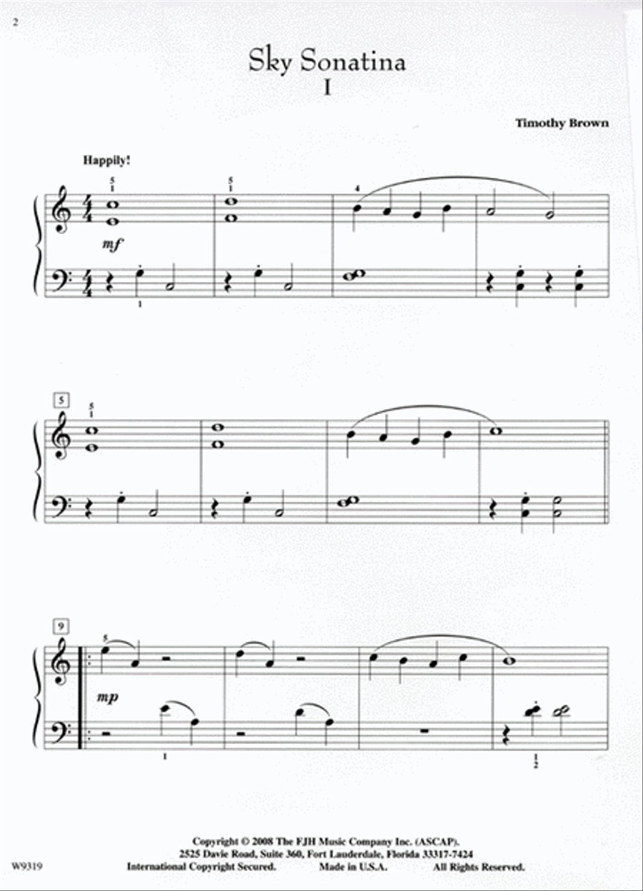 Sky Sonatina Easy Piano scores gallery preview page 3