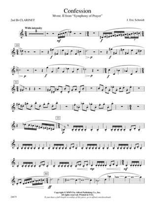 Confession (Movement 2 of Symphony of Prayer): 2nd B-flat Clarinet