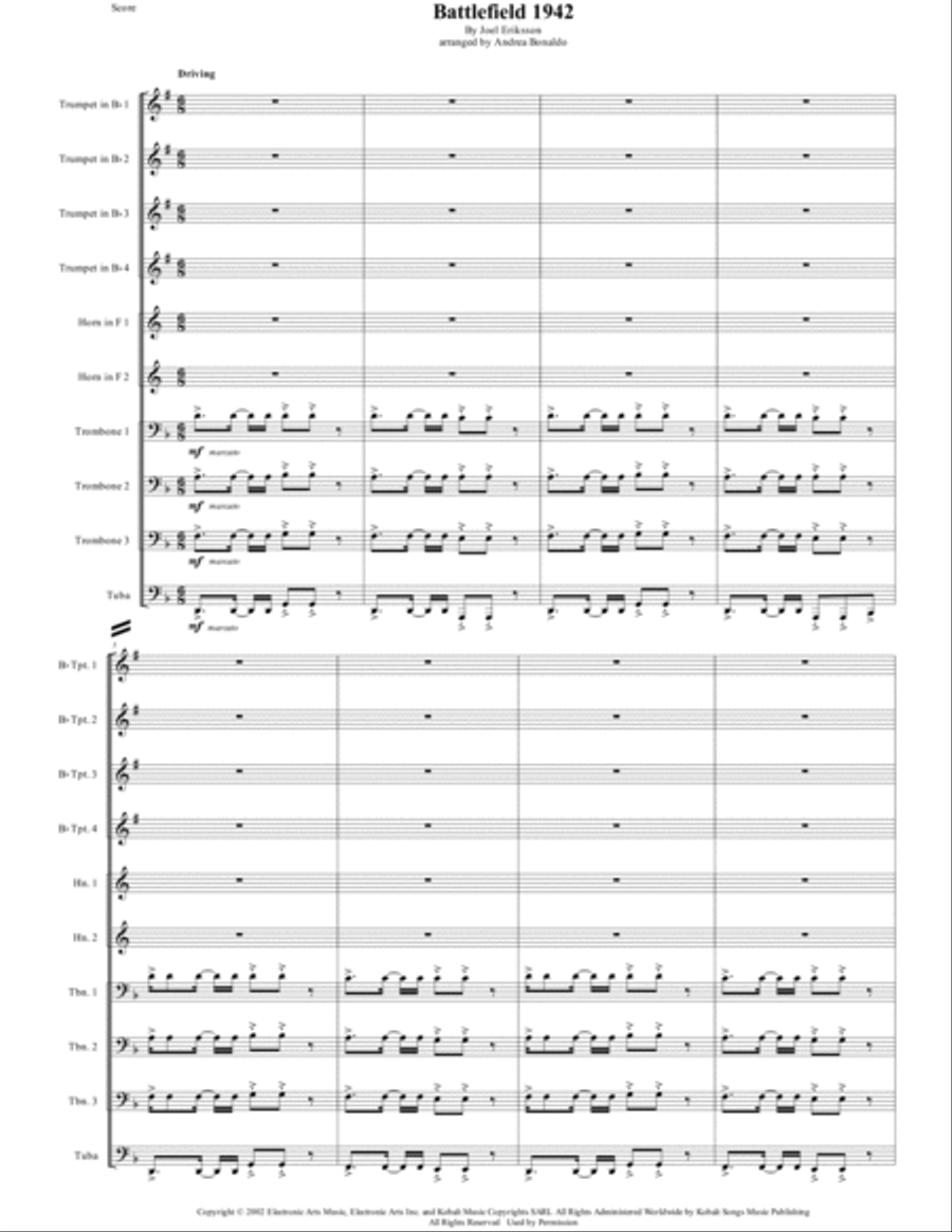Battlefield 1942 Theme Battlefield 1942 Theme Brass Ensemble scores gallery preview page 4
