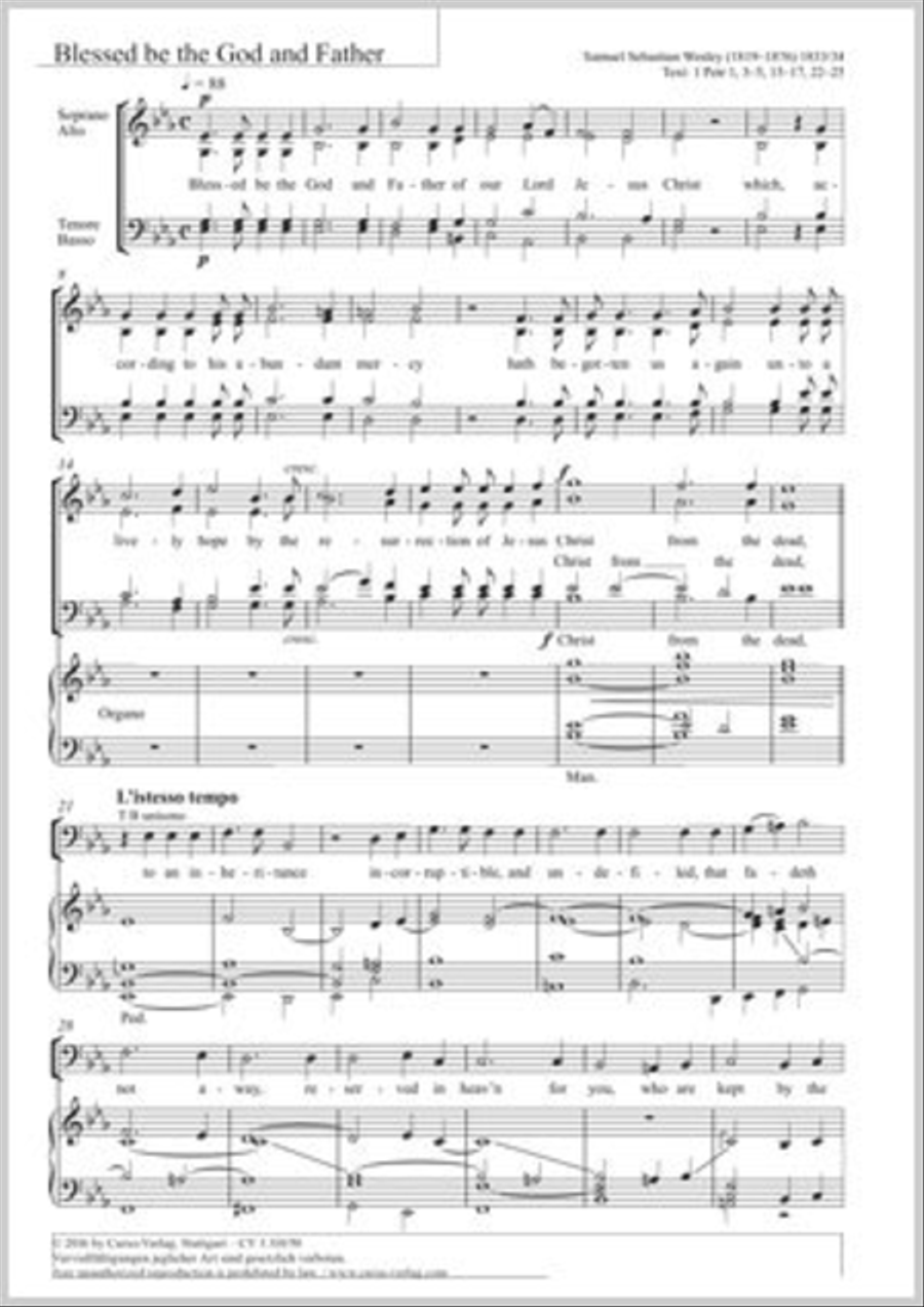 Blessed be the God and Father 4-Part scores gallery preview page 1