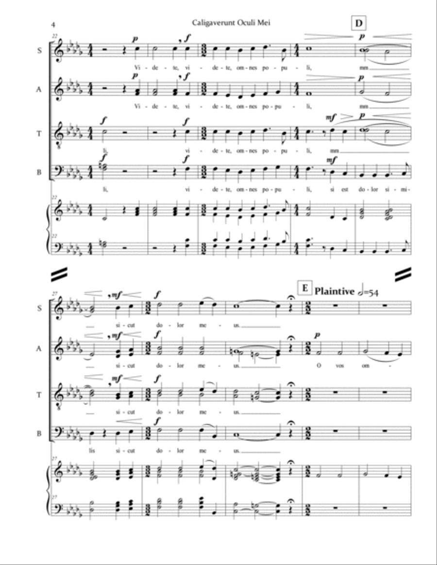 Caligaverunt Oculi Mei 4-Part scores gallery preview page 4