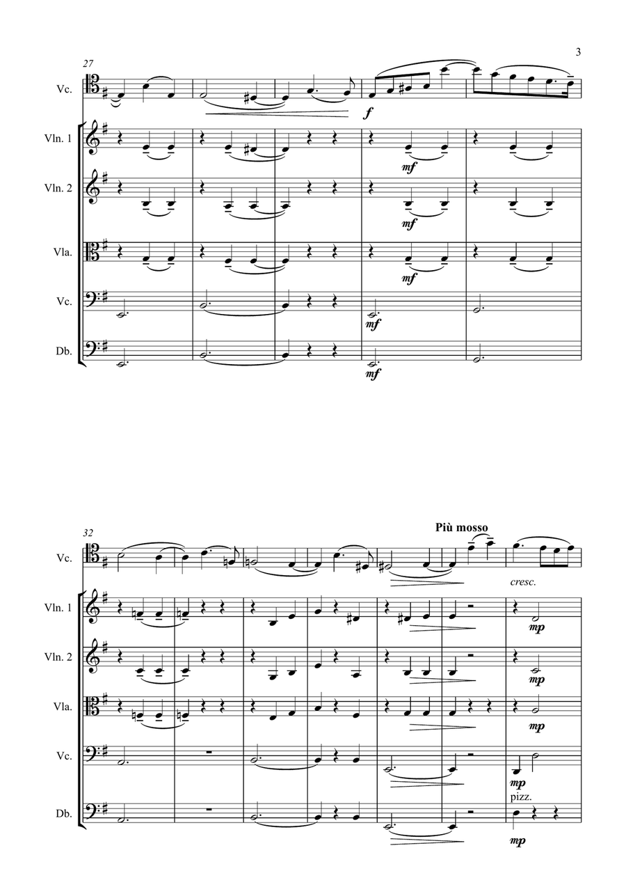 Tchaikovsky Valse Sentimentale Op. 51 No. 6 for Cello and String Orchestra String Orchestra scores gallery preview page 4