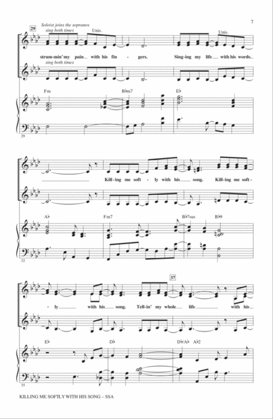 Killing Me Softly With His Song (arr. Paris Rutherford) SSA scores gallery preview page 5