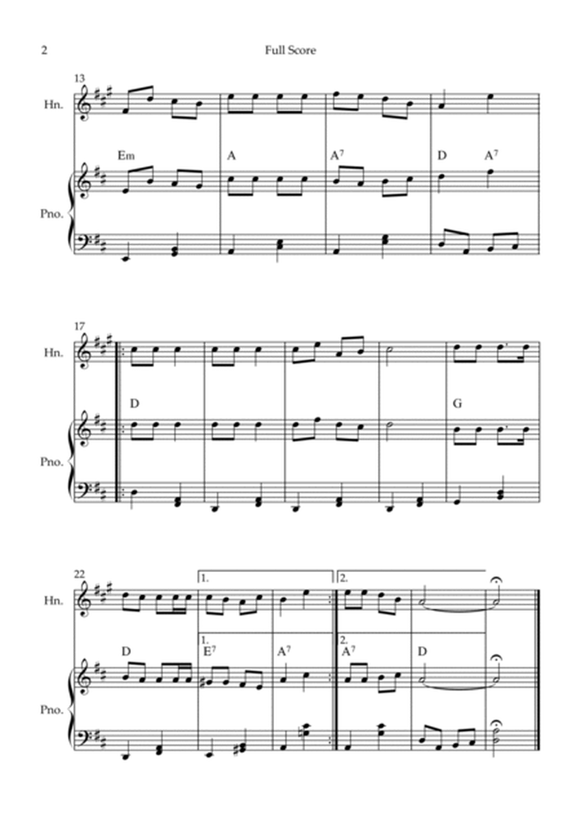 Jingle Bells (Christmas Song) for Horn in F Solo and Piano Accompaniment with Chords image number null