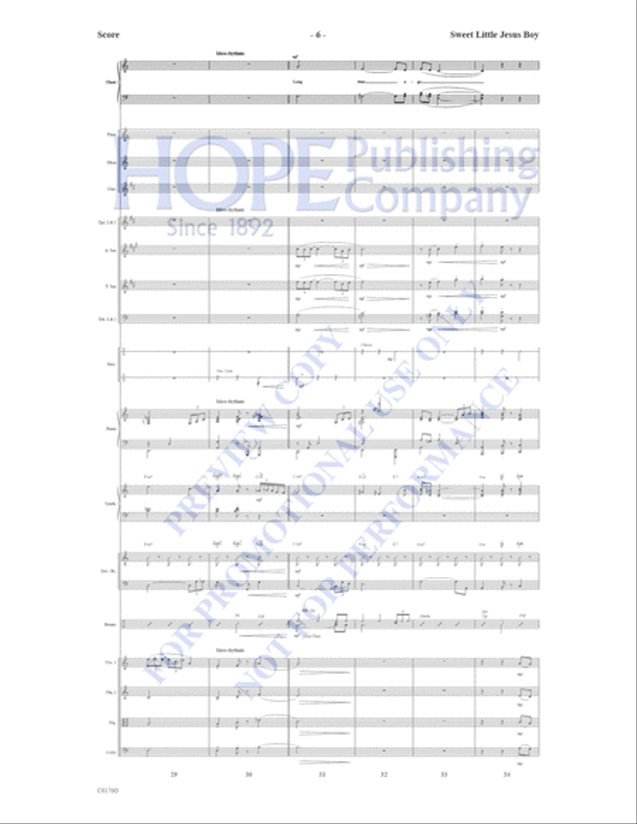Sweet Little Jesus Boy Choir scores gallery preview page 7