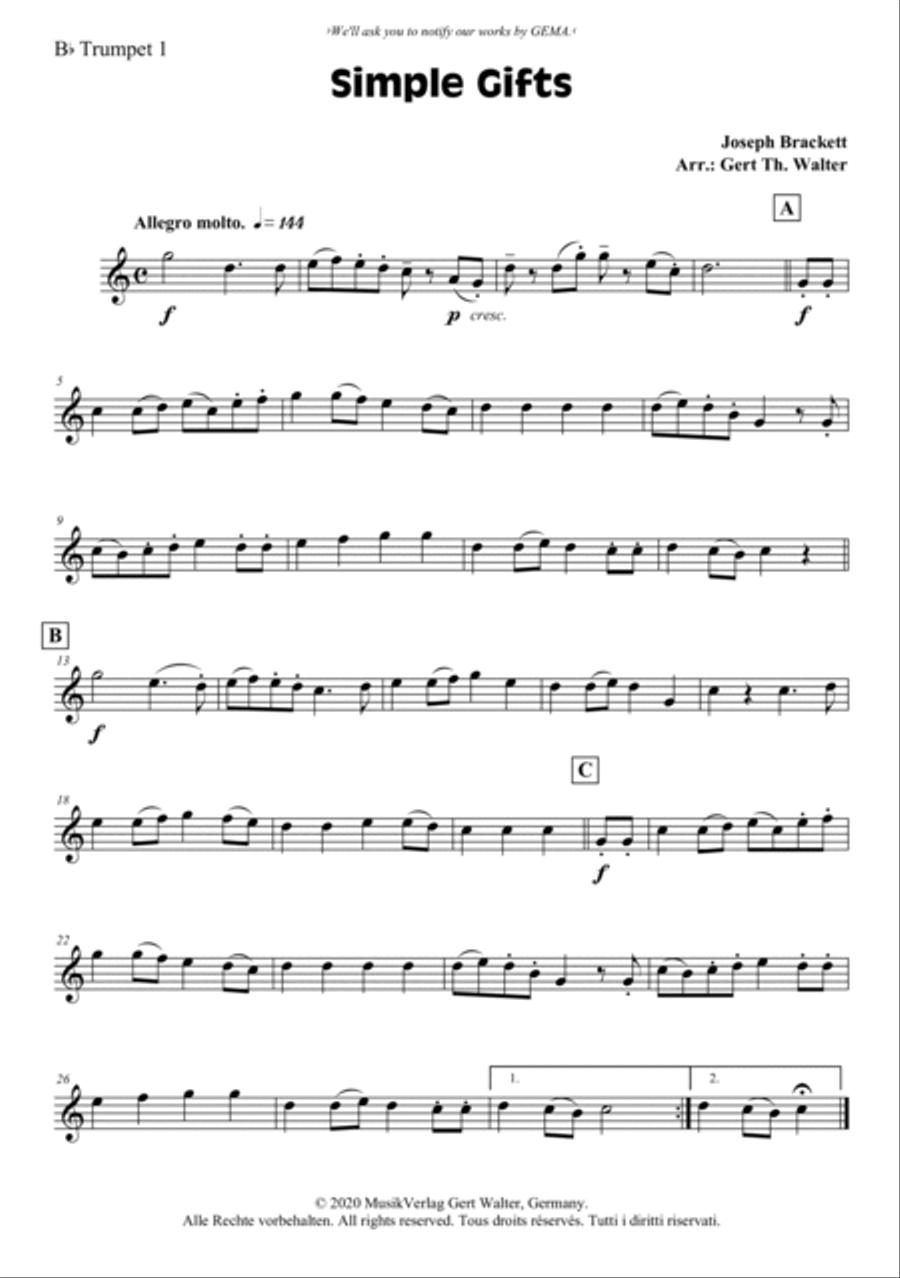 Simple Gifts Horn scores gallery preview page 5