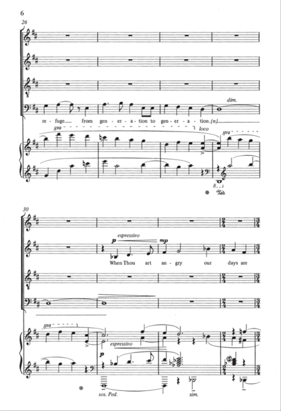 Three Sacred Pieces: 2. O God, Thou Hast Been Our Refuge 4-Part scores gallery preview page 6