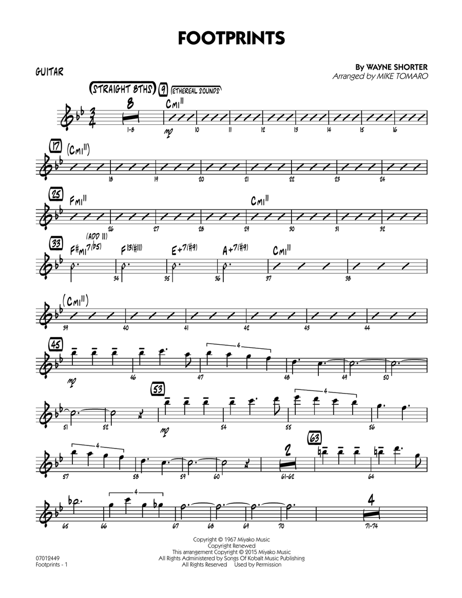Footprints - Guitar Part scores gallery preview page 1