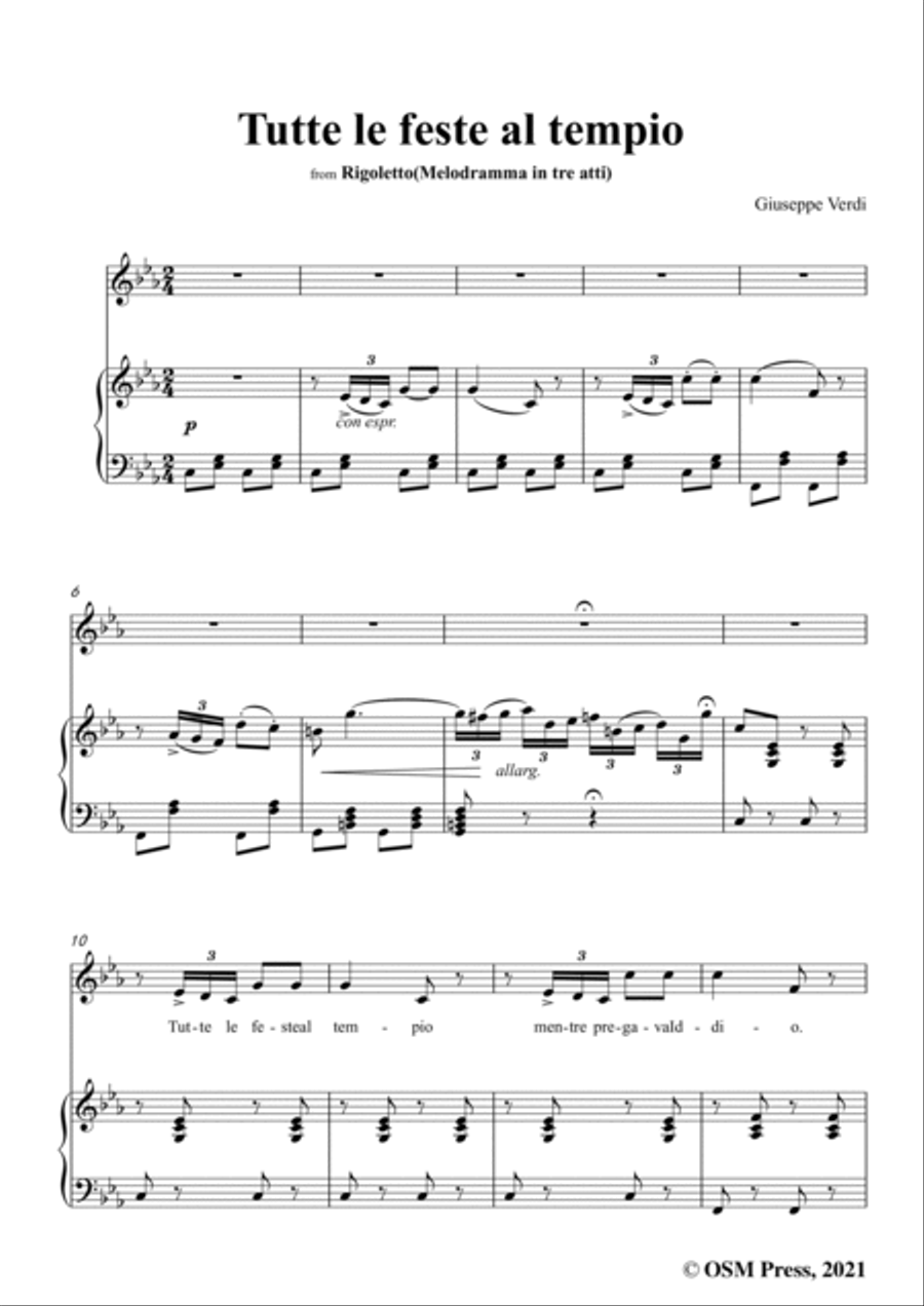 Verdi-Tutte le feste al tempio,in c minor Voice scores gallery preview page 3