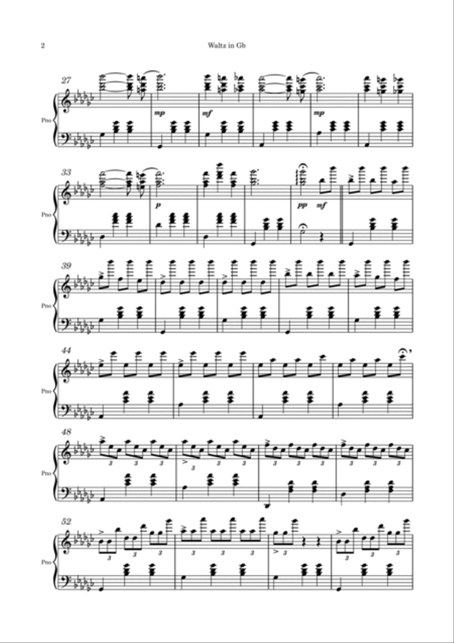 Waltz of Kolkata, The City of Joy (Waltz in G flat major) Piano Solo scores gallery preview page 2