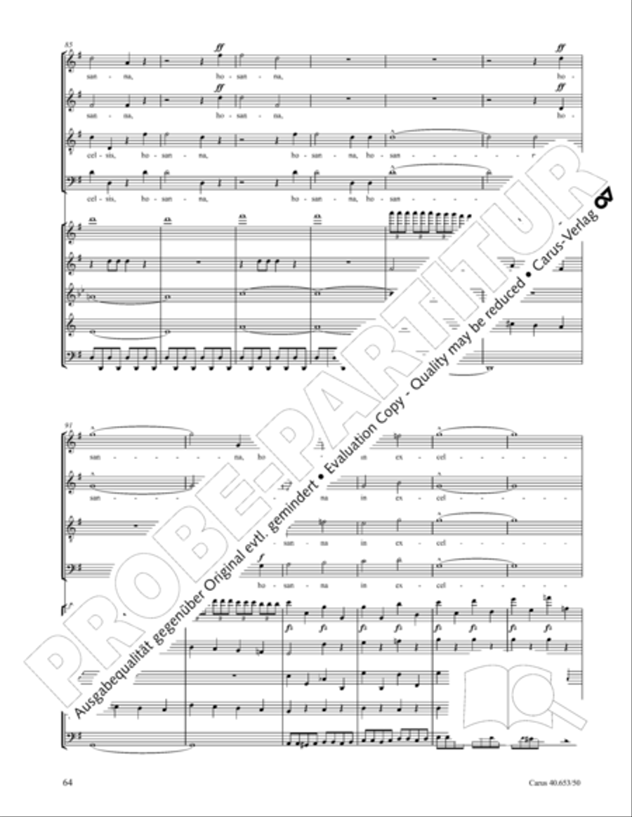 Mass in D Major (Missa in D) 4-Part scores gallery preview page 65