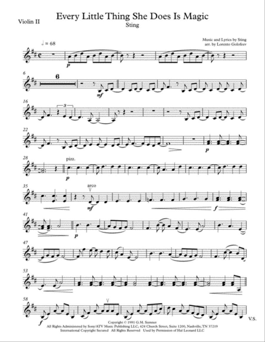 Every Little Thing She Does Is Magic String Quartet scores gallery preview page 3