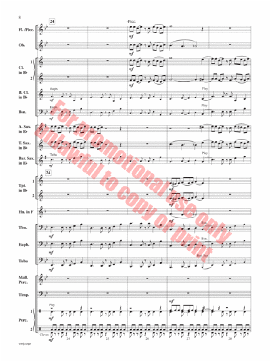 Cinco de Corazones Concert Band scores gallery preview page 9