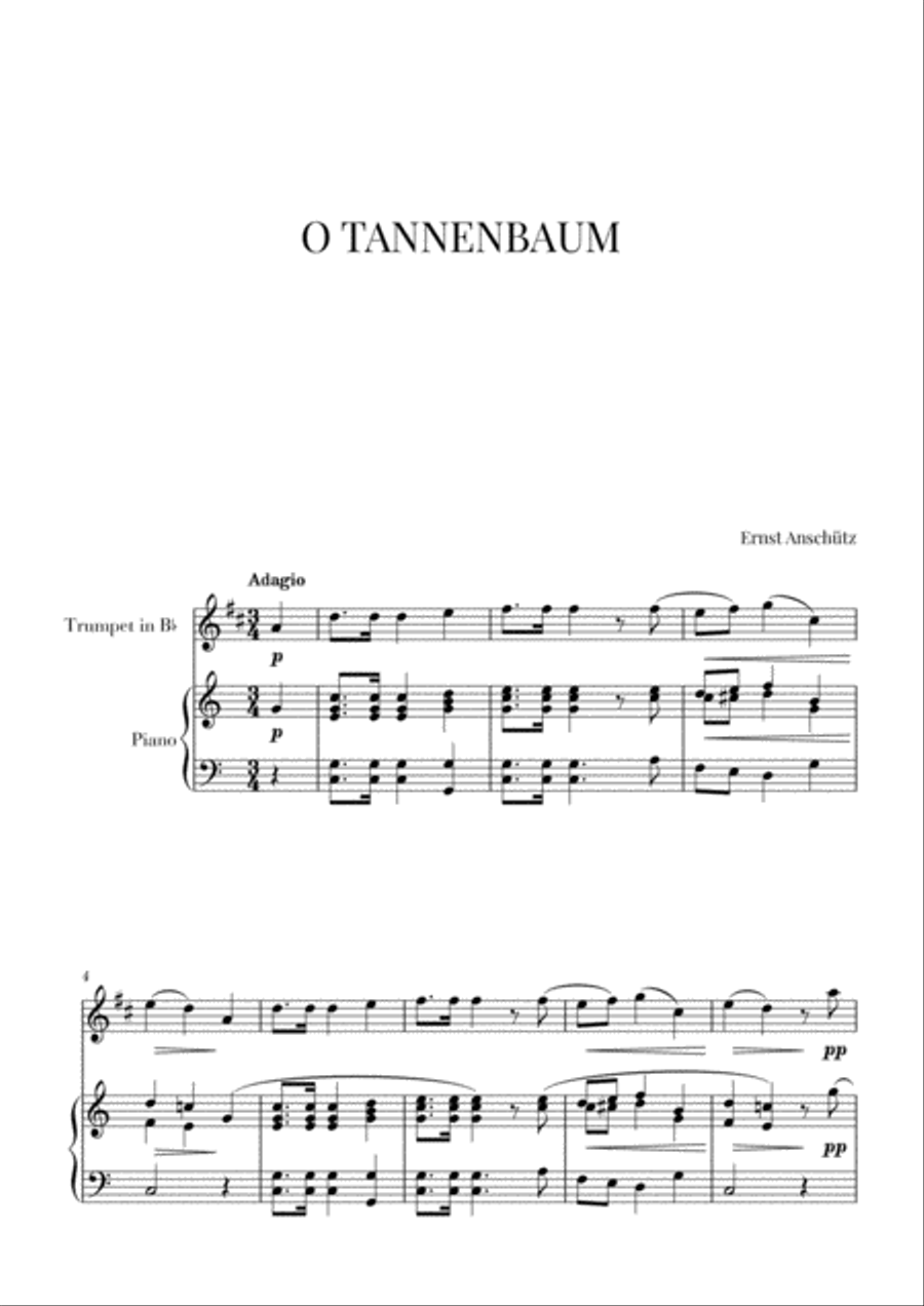O Tannenbaum for Trumpet and Piano Trumpet Solo scores gallery preview page 1