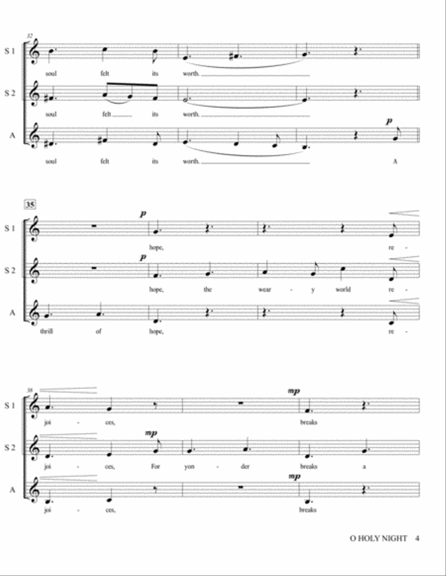 O Holy Night - SSA A Cappella O Holy Night - SSA A Cappella SSA scores gallery preview page 5